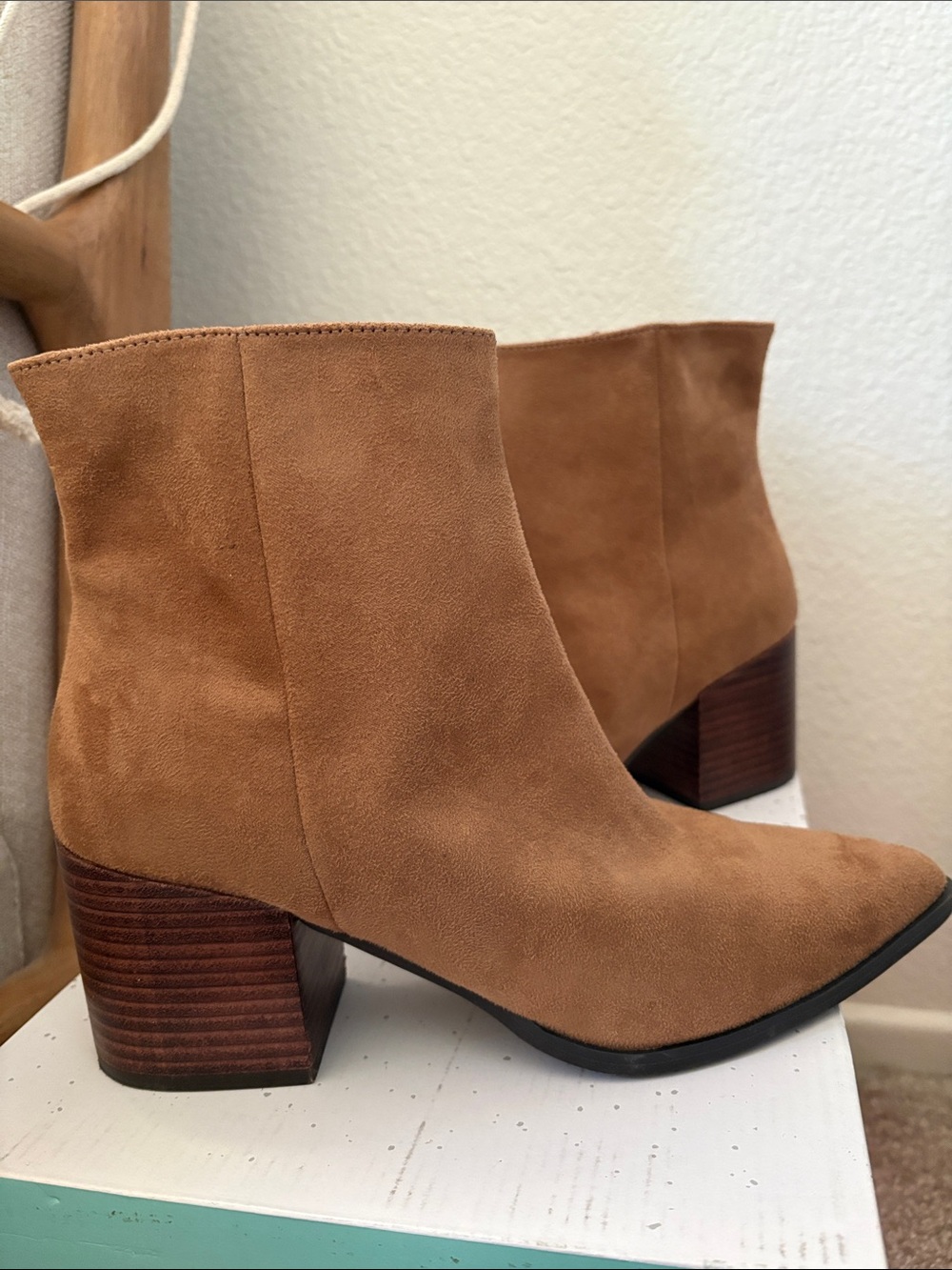 Paolo Suede Ankle Boots in Tan Brown